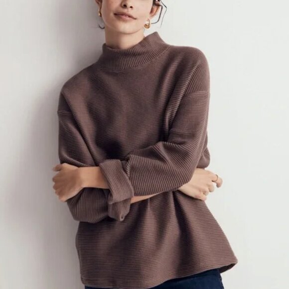 Madewell Mock Neck Drop-Shoulder Sweater - Picture 2 of 5